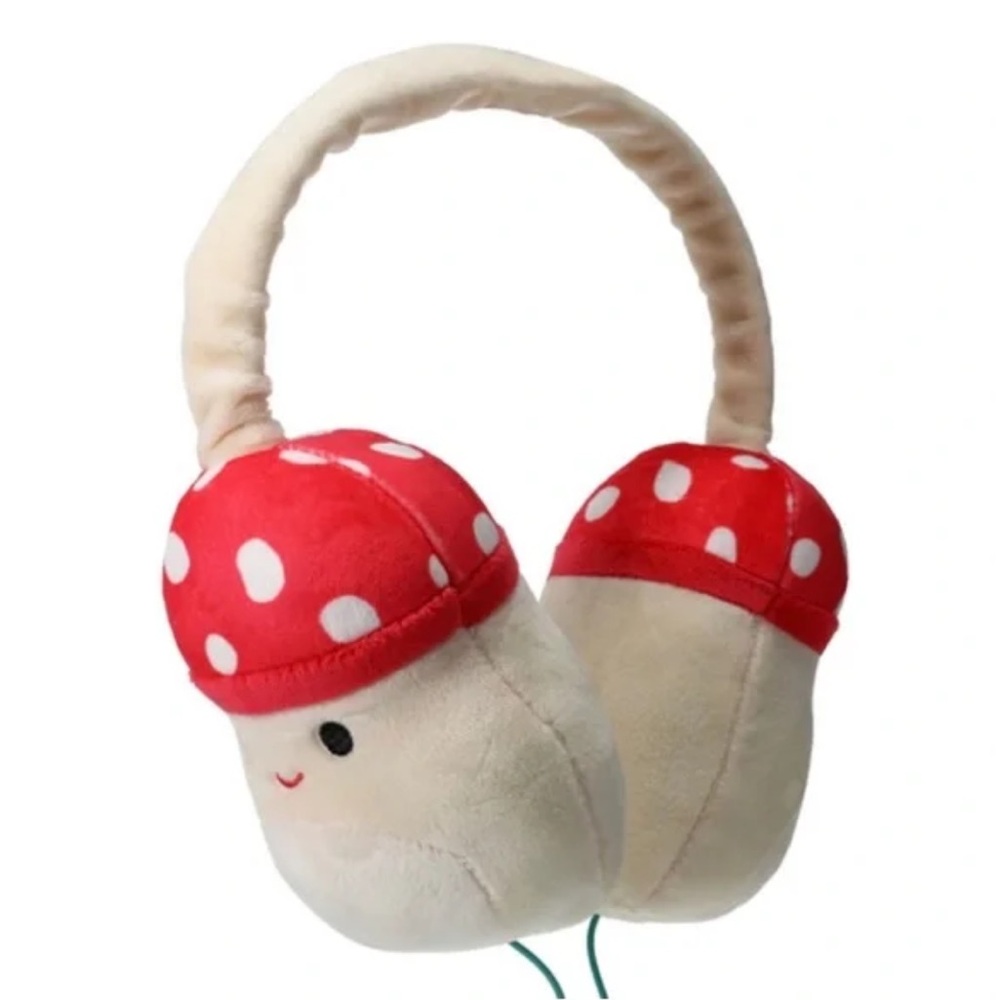 Malcolm the mushroom squishmallows wired headphones NWT